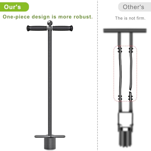 Dolibest Sod Plugger Tool, Grass Plugger Tool with Dual Pedals, Bulb Planter W/Sharp Serrations and Non-Slip Soft Grip Handle, for Lawn Planting Bulbs and Grass Repair (No Assembly) - color: Black G- 3'' depth