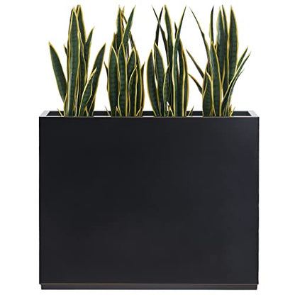 Wallowa Metallic Heavy Duty Outdoor Planter Box, 38Lx10Wx30H Span Planter - color: Black 30h, size: 38Lx10Wx30H