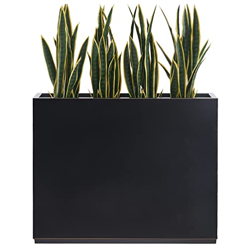Wallowa Metallic Heavy Duty Outdoor Planter Box, 38Lx10Wx30H Span Planter - color: Black 30h, size: 38Lx10Wx30H