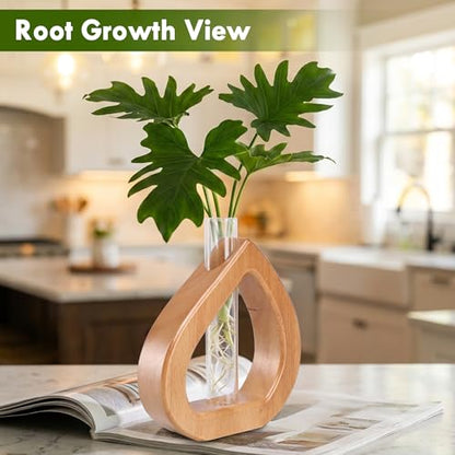Glass Test Tube Terrarium Plant Propagation Station Holder - size: 5.3*5.9IN
