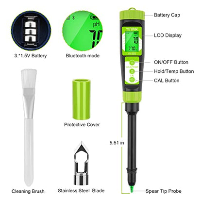 YINMIK Digital Soil pH Meter for Gardeners, Soil Direct pH Tester for Plant Care, Measure pH of Solution Potting Soil Growing Media,Great for Indoor,Greenhouse,Outdoor,Garden, Lawn, Farming, Yard Use - style: Soil pH Meter with Extra Probe