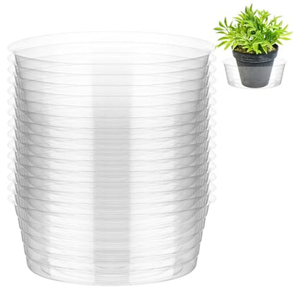 Hoolerry 15 Pcs Plastic Plant Saucer Clear Deep Tray, 12 Inch - size: 12 Inch