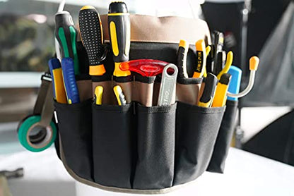 MELOTOUGH Bucket Tool Organizer With 35 Pockets Fits to 3.5-5 Gallon Bucket (Khaki) - color: Khaki