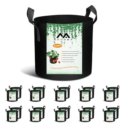 20-Pack 5 Gallon Grow Bags, Heavy Duty Aeration Fabric Pots with Handles,300G Thickened Nonwoven Pots for Plants/Vegetables/Flowers - size: 5 Gallon