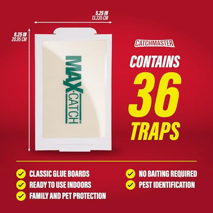 Catchmaster Max-Catch Glue Traps 36pk, Sticky Mouse Traps Indoor for Home - style: 36-PK Classic