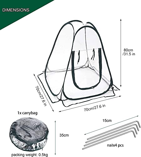 Porayhut Pop Up Greenhouse Cover,Pack of 3 Pcs,Flower House Mini Gardening Plant Flower Sunshine Room Room,Backyard PVC Greenhouse Cover for Cold Frost Protector Gardening Plants - style: 3 Pcs Pear Shape Plant Cover