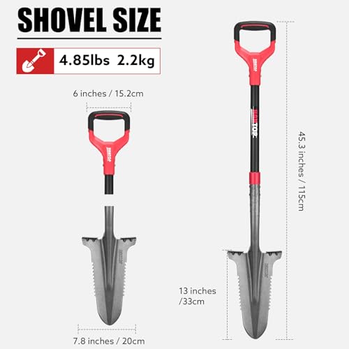 Drain Spade Root Saw Spades Digging Garden Shovel, 45.3 Inches