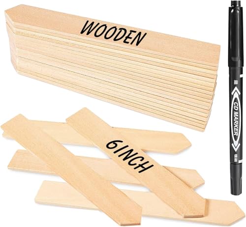 Zkptops 50Pcs Wooden Plant Labels Plant Tags 6 Inch Garden Plants Markers Waterproof Seed Labels Markers Sticks Outdoor Garden Label Stakes Sign Wooden Plants Name Tags for Seedling Vegetables Flower - color: Hk Rectangular 50pcs