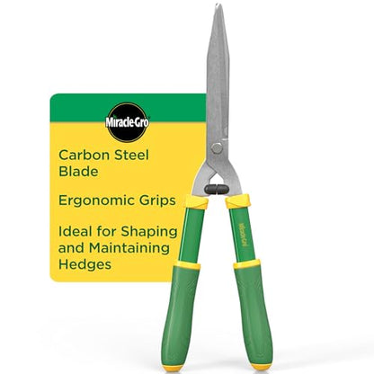 Miracle-Gro 21 in. Hedge Shears – Lawn and Yard Tool with Sharp Carbon Steel Blades, Comfort Grip Handles, and Lightweight Design for Shaping/Trimming Hedges, Shrubs, and Bushes - style: Hedge Shears 21"