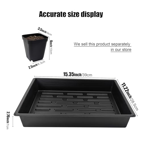 RooTrimmer 3.5 inch (9CM) Square Nursery Pots 60pcs, Sturdy Seedlings Trays 5 Pcs, Seeds Starter Germination Tray, Microgreenings Planter Nursery Propagation 5 Sets - size: 3.5" Pots-60P + 16.2" x 13.2" x 2.6" Trays-5P