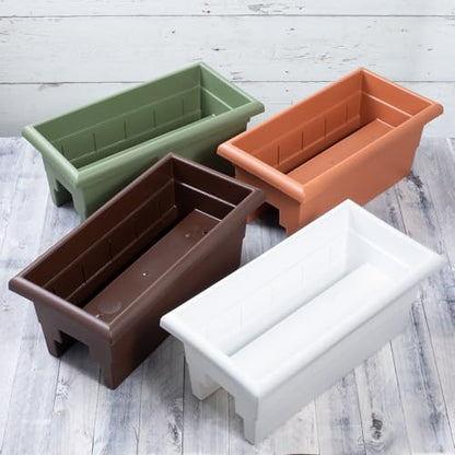 Root & Vessel Countryside Railing Planter Box, 24 Inch, Brown - color: Brown, size: 24 Inch