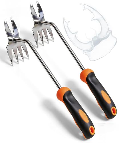 Hand Weeder Puller Tool, Heavy-Duty Stainless Steel Root Removal Tool with Ergonomic Non-Slip Handle, Manual Dandelion Remover for Garden Lawn Yard, Handheld Weeding Tool for Deep Roots, 2 Pack