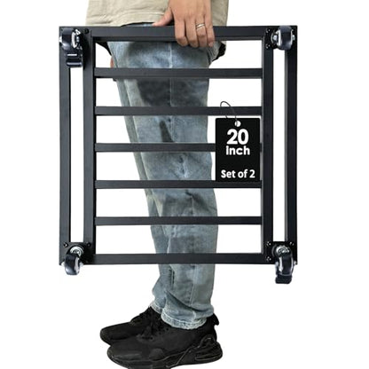 20" Square Plant Caddy with Wheels Heavy Duty,Large Metal Plant Caddy Indoor Outdoor Use,Rolling Plant Dolly with Industrial Casters,Black Plant Tray for Large Planters Pots,2-Pack - size: 20 Inch-2 Packs