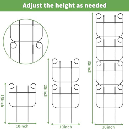 2 Pack Trellis for Climbing Plants Indoor, Expandable Small Metal Trellis for Potted Plants, Flowers Vine Ivy, Sturdy Houseplant Pothos Plant Climber Support - size: 2 Pack-15in(H)x10in(L)