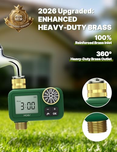MOES Water Timer for Garden Hose, 1 Outlet, Rain Delay, Brass Fittings - style: 1 Zone (Single Outlet)