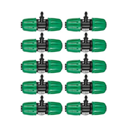 10 Pcs 1/2" to 1/4" Barbed Drip Irrigation Fittings Tee Connector - size: 1/2 to 1/4 inch 3-Way
