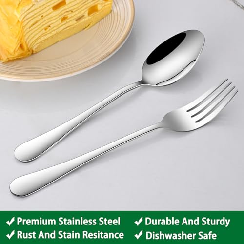 DEHOV 6.7 Inch Stainless Steel Silverware Dessert & Salad Forks Set of 8 - color: Silver112