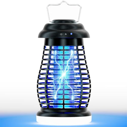 Bug Zapper Outdoor & Indoor,Cordless Portable Mosquito Zapper with Rechargeable 4800mAh Battery & Auto On/Off,Mosquito Repellent Outdoor Patio,Electric Fly Trap for Camping,Kitchen,Backyard,Patio