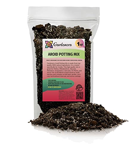 Premium Aroid Potting Mix - Soil Free Blend for Aroids - Growing Medium for House Plants by Gardenera - (1 Quart Bag) - color: Aroid Potting Mix, size: 1 Quart Bag
