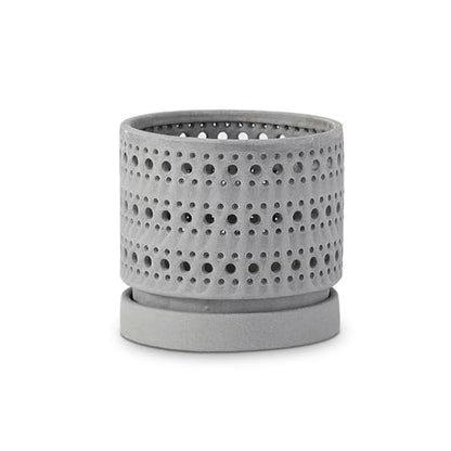 LE Beau Ceramic Moon Gate Orchid Planter with Attached Saucer - Sand (Sand Dim Grey, 6.0" D x 5.5" H (Single Pot)) - color: Sand Dim Grey, size: 6.0" D x 5.5" H (Single Pot)