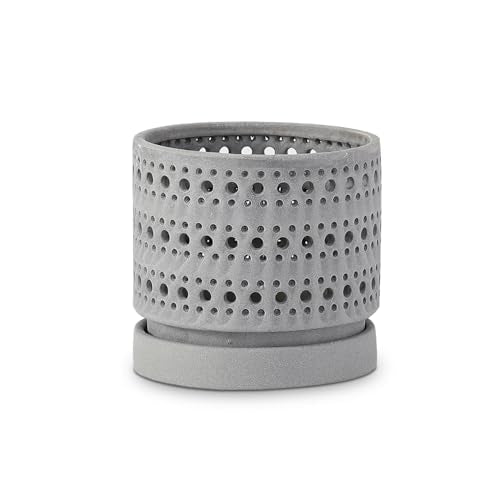 LE Beau Ceramic Moon Gate Orchid Planter with Attached Saucer - Sand (Sand Dim Grey, 7.5" D x 6.5" H (Case of 4)) - color: Sand Dim Grey, size: 7.5" D x 6.5" H (Case of 4)