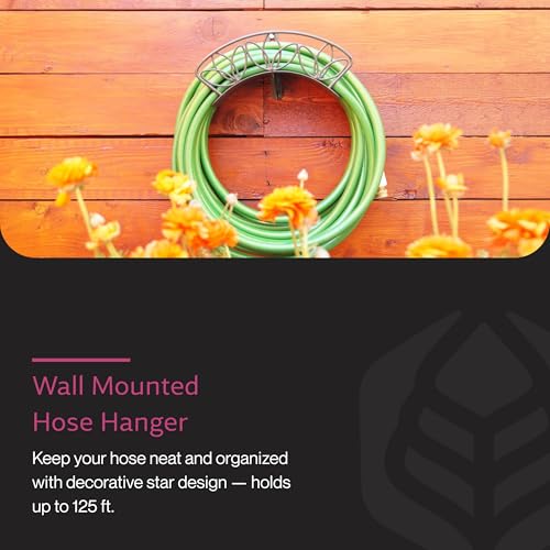 Yard Butler Heavy Duty Wall-Mounted Hose Hanger - Flower Design, Green - color: Weathered Green, size: Flowers