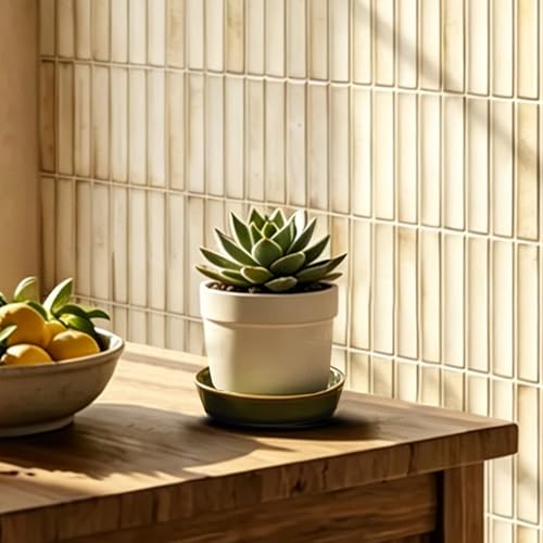 Plant Saucers, 4-Pack 4.5 Inch Ceramic Plant Saucers, Glazed Plant Pot Saucers, Drainage Drip Water Tray, Plant Trays to Catch Water for Indoors Outdoors Succulents Small Potted Plants (Glaze Green) - color: Glaze Green