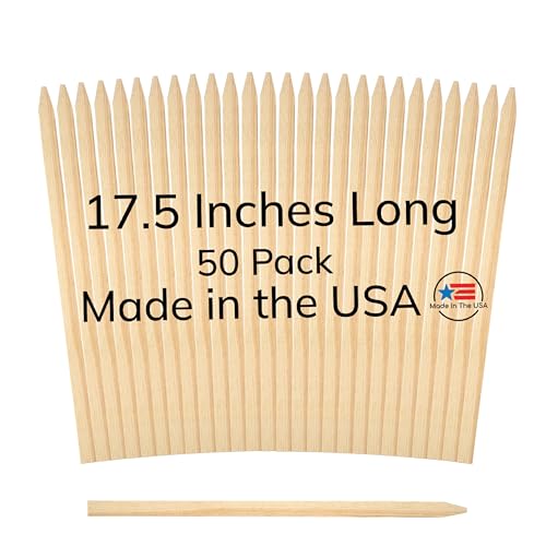 50 Pack Wooden Garden Stakes, 17.5" Long x 3/4" Wide, Made in USA Pine Plant Markers, Chisel Point Yard Stakes for Gardening, Landscaping, Row Labels, Signs & Crafts - size: 17.5" Long (50 Pack)