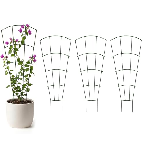 Thealyn 56" Tall Metal Plant Trellis, Climbing Plant Support, 4 Pack, Green - color: Green, size: 56 inch