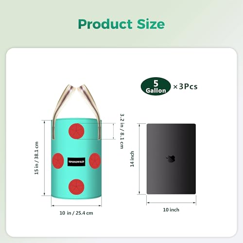 3 Pack 5 Gallon Hanging Strawberry Planter Bags for Tomatoes - size: 5 Gallon