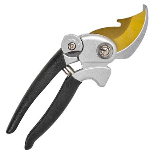 Ultra Sharp Germany Titanium Steel Pruning Shears - Cuts 3X Easier, Weak Hand Arthritis Snips, Rust-Resistant, Effortlessly 1-Inch Cut Capacity Garden Scissors, Ergonomic Handle (gt-o3, 1) - color: Black/Gold