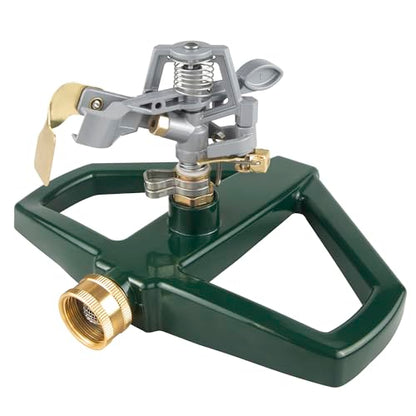 Sprinklers for Yard with Metal Base, Heavy Duty Sprinklers 360 Degree Rotating, Adjustable Zinc Alloy Sprinkler for Yard, Garden, Lawn and Large Areas
