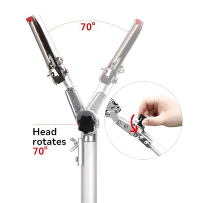 LeafLux Extendable Tree Cutter & Fruit Picker, 3.67-5.45 FT Telescopic Pole Pruner, Lightweight Aluminum Handle, Teflon-Coated Blade, Cuts Up to 1/2 Inch, for Fruit Picking & Branch Cutting | LFX101 - size: 3.67-5.45FT