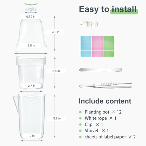 12 Pcs Clear Small Self Watering Pots for Indoor Plants