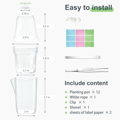 12 Pcs Clear Small Self Watering Pots for Indoor Plants
