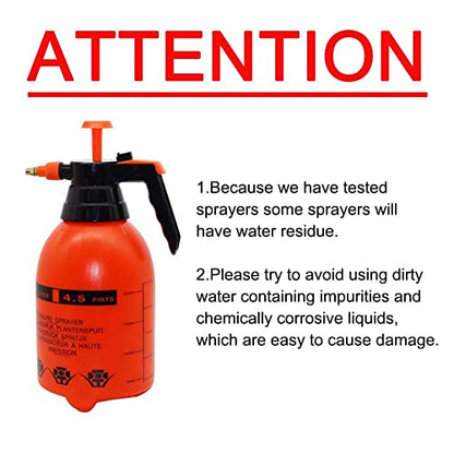 Joywayus 2PCS 68OZ Garden Pump Sprayer Portable Yard & Lawn Sprayer for Spraying/Watering 0.5Gallon - color: Orange