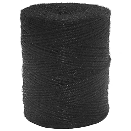 Vivifying 656 Feet Black Jute Twine, Natural 2mm Jute Cord for Crafts, Halloween Wrapping, Garden (Black) - color: Black, size: 656Feet