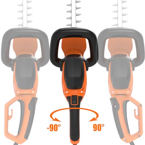 GARCARE 24-Inch Corded Hedge Trimmer Electric 680W 180° Rotating Handle