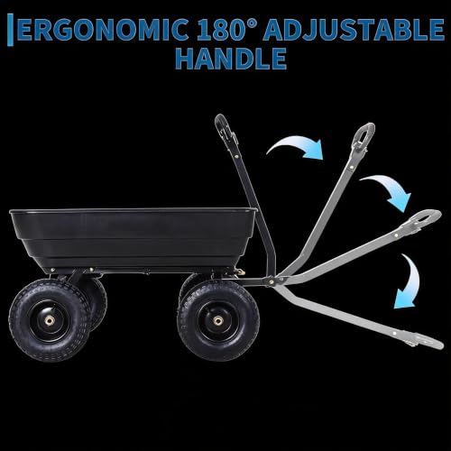 Heavy-Duty Utility Garden Dump Cart, 1200Lbs Capacity - size: 1200LBS
