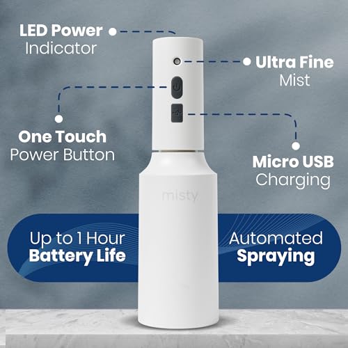 The Watering Vine Automatic Electric Spray Bottle Mister - Continuous Rechargeable Battery Sprayer for Misting Plants, Household Cleaning, Hairstyling (25 oz)
