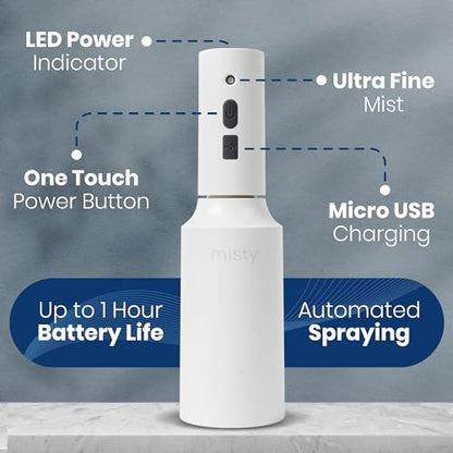 The Watering Vine Automatic Electric Spray Bottle Mister - Continuous Rechargeable Battery Sprayer for Misting Plants, Household Cleaning, Hairstyling (25 oz)