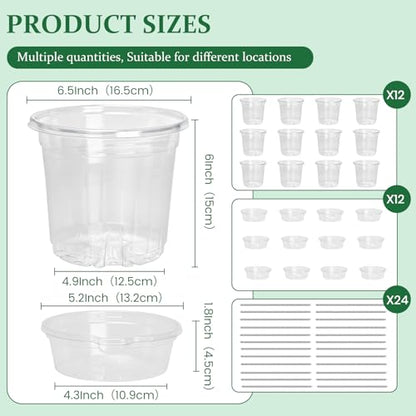 Bluepro Self Watering Pots for Indoor Plants, 6.5 Inch, 12-Pack - size: 6.5 Inch-12Pcs