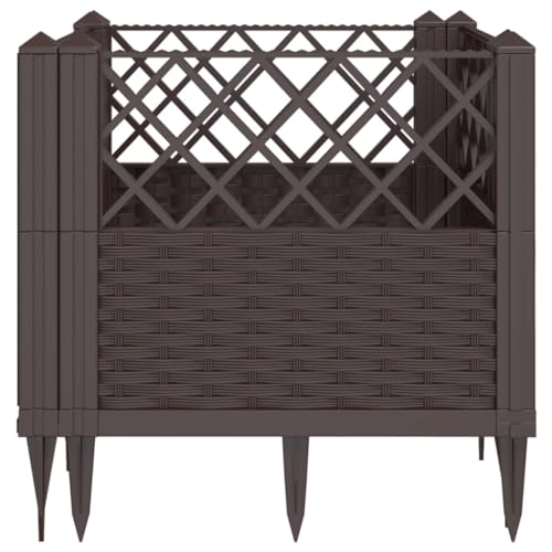 PP Garden Planter 17.1x17.1x17.1 Inch Brown - color: Brown