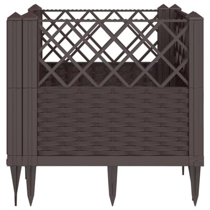 PP Garden Planter 17.1x17.1x17.1 Inch Brown - color: Brown