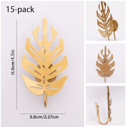 15 Pack Money Plant Hooks for Wall - Indoor Pothos Plant Support - color: Gold