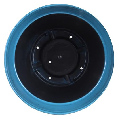 Garden Elements Indoor/Outdoor Glazed Brushed Happy Plastic Planter, Large, Dark Blue, 15" - color: Dark Blue