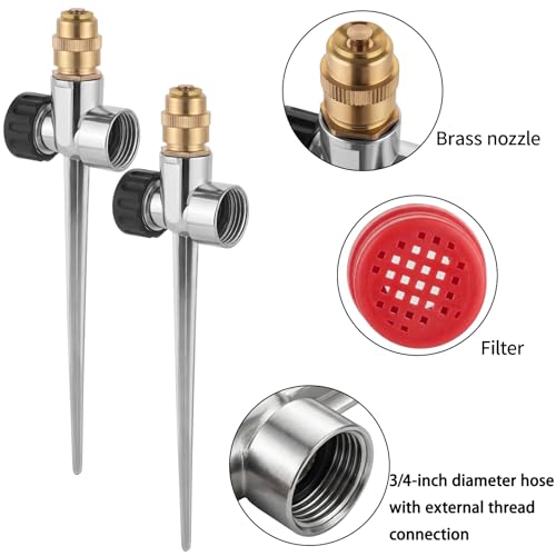 2 Pack Lawn Sprinkler for Yard, Metal Water Garden Sprinklers with Nozzle - style: Sprinkler