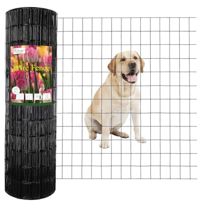 Black PVC Coated Welded Wire Fence 36" x 100' Roll, 2"x3" Mesh, 16 Gauge - color: Black, size: 2''x3'' 16GA 36''x100'