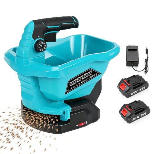 Seed Spreader Handheld with 2 Battery, Fertilizer Spreader