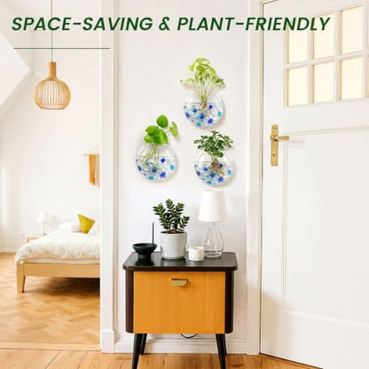 DomeStar Set of 2 Wall Vases, Wall Mounted Propagation Station - size: 2pcs